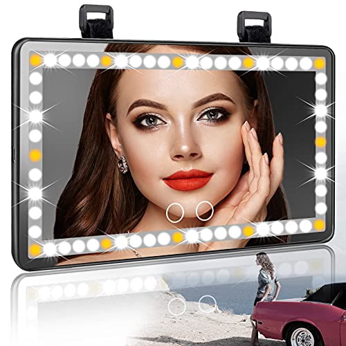 Black Car Sun Visor Mirror with 1700mha Rechargeable Battery Automobile Car Vanity Mirror with LED Lights Car Makeup Mirror Dimming Touch Sensor USB Power Detachable Black Car Sun Visor Mirror with 1700mha Rechargeable Battery Automobile Car Vanity Mirror with LED Lights Car Makeup Mirror Dimming Touch Sensor USB Power Detachable